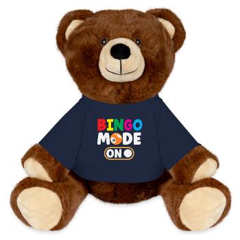 Bingo mode active for fun - MiniFeet® RecycelBär® Teddy Bear Brown - french navy - Front