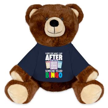 Excuses après le cri de bingo - Nounours RecycelBär® marron - bleu marine - Devant