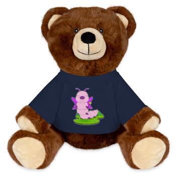 Baguette de fée chenille - Nounours RecycelBär® marron - bleu marine - Devant
