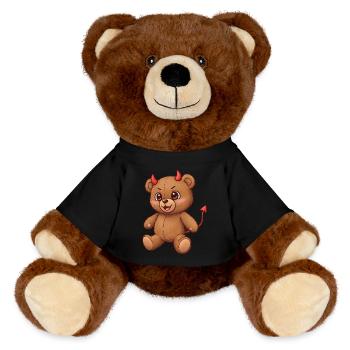 Ours en peluche Diable - Nounours RecycelBär® marron - noir - Devant
