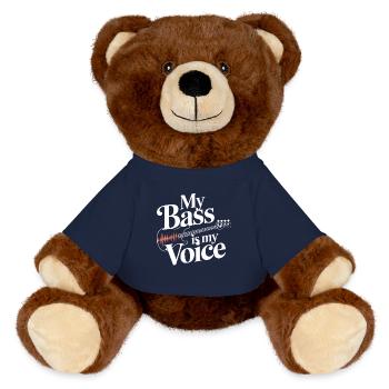 Basse, Guitariste, Musicien, Matériel, Funk, Rock, Jazz - Nounours RecycelBär® marron - bleu marine - Devant