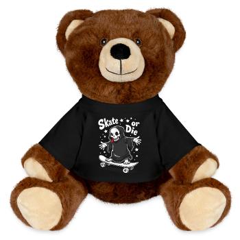 Skateboarding Sensenmann – Skate or Die - MiniFeet® RecycelBär® Braun - Schwarz - Vorne