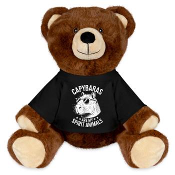 Capybara disant drôle de cadeau Capybara - Nounours RecycelBär® marron - noir - Devant