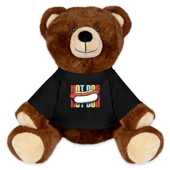 Amateur de hot-dogs design rétro - Nounours RecycelBär® marron - noir - Devant