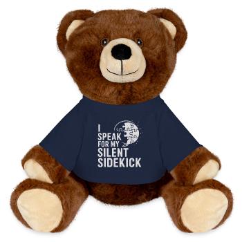 Frères et sœurs autistes - Nounours RecycelBär® marron - bleu marine - Devant