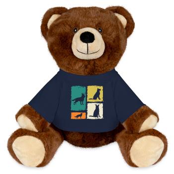 Dog German Shepherd - MiniFeet® RecycelBär® Teddy Bear Brown - french navy - Front