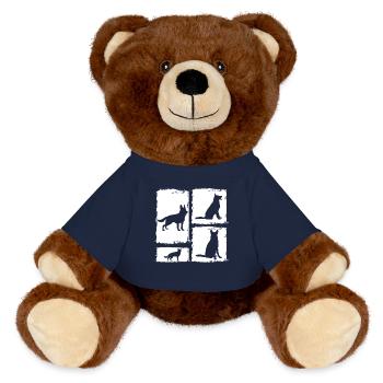 Dog German Shepherd - MiniFeet® RecycelBär® Teddy Bear Brown - french navy - Front