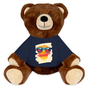 Sunglasses Summer Palm Trees - MiniFeet® RecycelBär® Teddy Bear Brown - french navy - Front