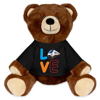 LOVE TRAIN TRAIN - MiniFeet® RecycelBär® Teddy Bear Brown - black - Front