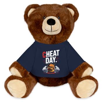 Cheat Day Fitness Genuss Pause Training Workout - MiniFeet® RecycelBär® Braun - French Navy - Vorne