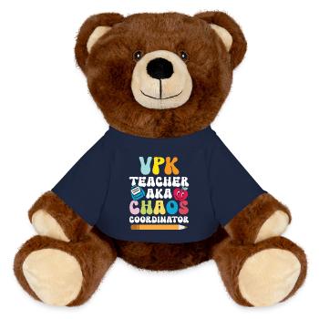 Vpk -lehrer aka chaos -koordinator - Nounours RecycelBär® marron - bleu marine - Devant