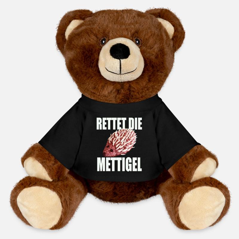 Save the Mettigel - MiniFeet® RecycelBär® Teddy Bear Brown - black
