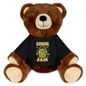Das Chormitglied High School College Vocal - MiniFeet® RecycelBär® Braun - Schwarz - Vorne