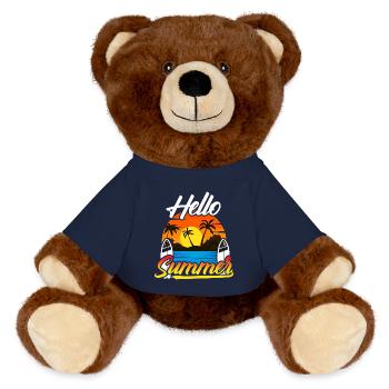 Hello Summer Sunset Design - MiniFeet® RecycelBär® Braun - French Navy - Vorne