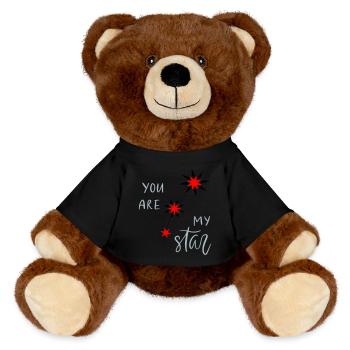 You are my star - MiniFeet® RecycelBär® Teddy Bear Brown - black - Front