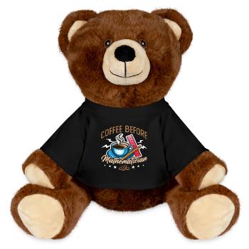 Mathematician Coffee Math Teacher Coffee Lover - MiniFeet® RecycelBär® Teddy Bear Brown - black - Front