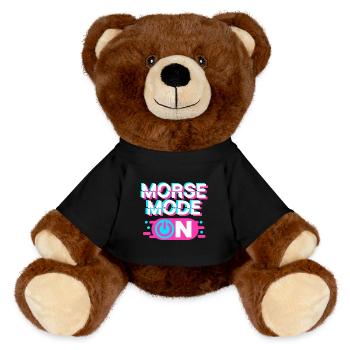 Morsecode Morse Code On - MiniFeet® RecycelBär® Braun - Schwarz - Vorne