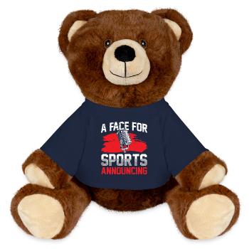Funny Sports Announcer - MiniFeet® RecycelBär® Teddy Bear Brown - french navy - Front