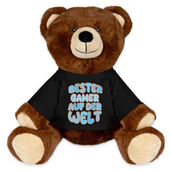 Calling: Gamer - MiniFeet® RecycelBär® Teddy Bear Brown - black - Front