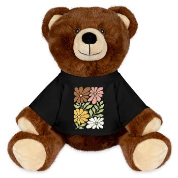 Wildblumen Boho - MiniFeet® RecycelBär® Braun - Schwarz - Vorne
