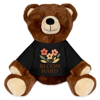 Bloom Hard – Flowery Without Brakes - MiniFeet® RecycelBär® Teddy Bear Brown - black - Front