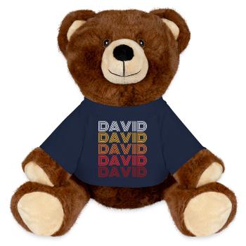 David - MiniFeet® RecycelBär® Teddy Bear Brown - french navy - Front
