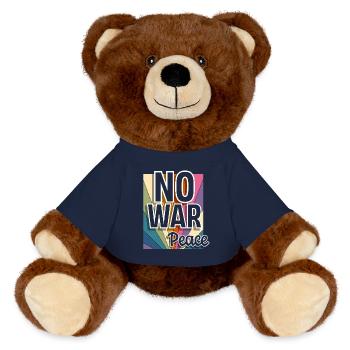 Peace Peace Freedom No War - MiniFeet® RecycelBär® Teddy Bear Brown - french navy - Front