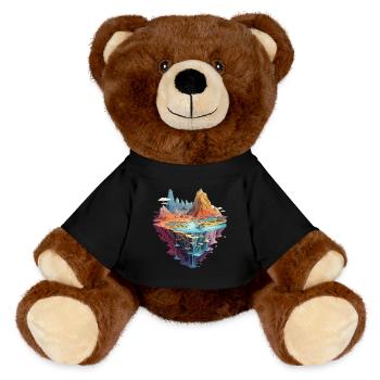 Mystique fantastique monde île aventure paysage - Nounours RecycelBär® marron - noir - Devant