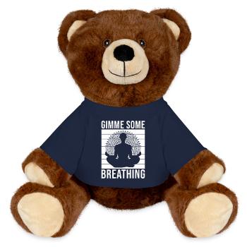 Pilates Enthusiasts Gimme Some Breathing Pilates - MiniFeet® RecycelBär® Teddy Bear Brown - french navy - Front