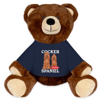 Cocker Spaniel Chien Cocker Spaniel Cadeaux - Nounours RecycelBär® marron - bleu marine - Devant