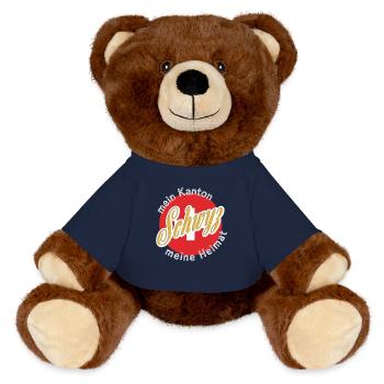 Mon cadeau maison Schwyz - Nounours RecycelBär® marron - bleu marine - Devant