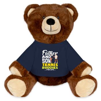 Père Fils Tennis Amis Joueur Pour La Vie - Nounours RecycelBär® marron - bleu marine - Devant