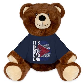 Kuba Flagge Cuban Dad Fußabdruck - MiniFeet® RecycelBär® Braun - French Navy - Vorne