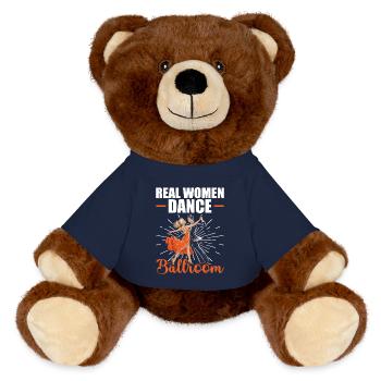 De vraies femmes dansant dans la salle de bal - Nounours RecycelBär® marron - bleu marine - Devant