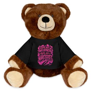 You're not an influencer you're just a narcissist - MiniFeet® RecycelBär® Teddy Bear Brown - black - Front
