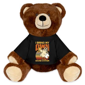 Public Fart Funny Inappropriate - MiniFeet® RecycelBär® Teddy Bear Brown - black - Front