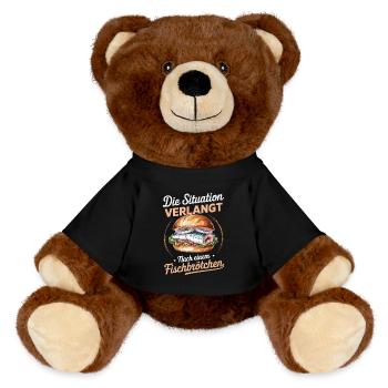 La situation appelle un sandwich au poisson - Nounours RecycelBär® marron - noir - Devant