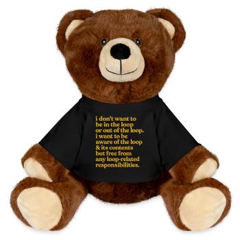 Aware of the Loop Quote - MiniFeet® RecycelBär® Teddy Bear Brown - black - Front