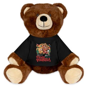 Fiesta De La Parrilla: Mexikanisches - MiniFeet® RecycelBär® Braun - Schwarz - Vorne