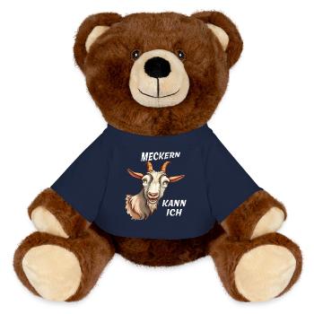 GOAT BOTHERING I CAN - MiniFeet® RecycelBär® Teddy Bear Brown - french navy - Front