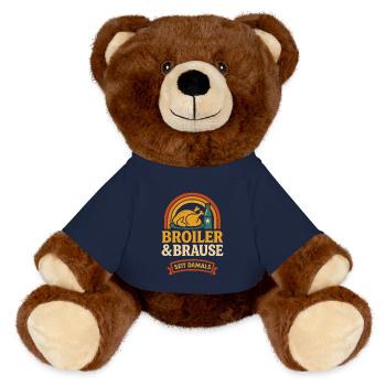 Broiler &amp; Brause – Retro Ostalgie since then - MiniFeet® RecycelBär® Teddy Bear Brown - french navy - Front