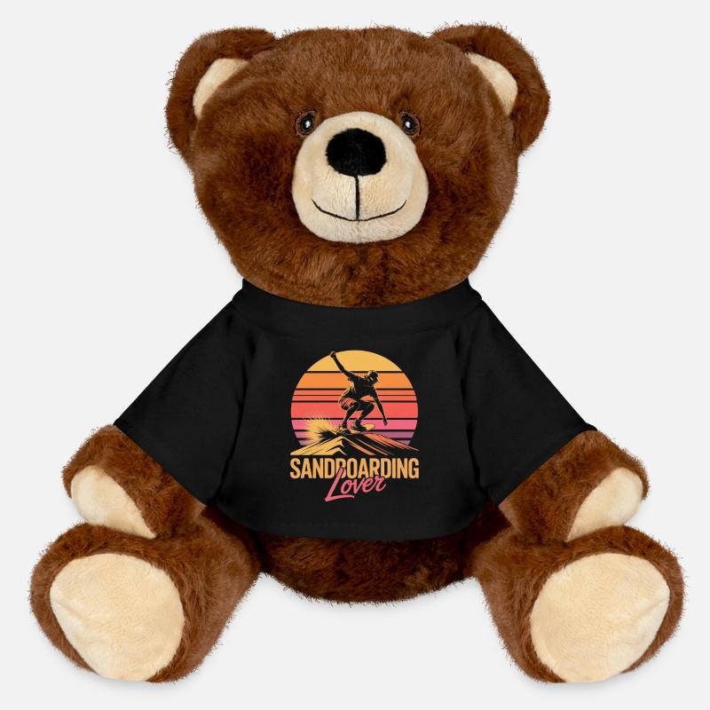 Retro Sunset Sandboarder Lover Summer Sandboarding - MiniFeet® RecycelBär® Braun - Schwarz