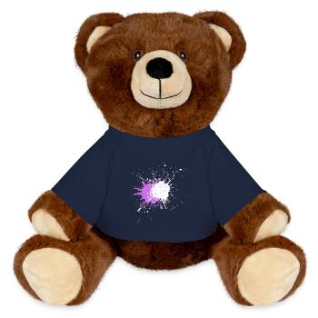 Explosion de couleur violette sur noir - Nounours RecycelBär® marron - bleu marine - Devant