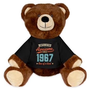 Awesome Since 1967 - MiniFeet® RecycelBär® Teddy Bear Brown - black - Front