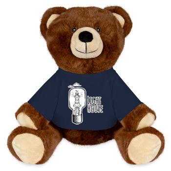 Leutchtturm in einer Glühbirne - Light-House - MiniFeet® RecycelBär® Teddy Bear Brown - french navy - Front