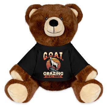 Funny Farm Animal Goat - MiniFeet® RecycelBär® Teddy Bear Brown - black - Front