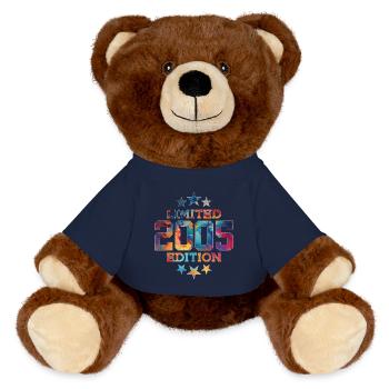 LIMITED EDITION 2005 21ST BIRTHDAY - MiniFeet® RecycelBär® Teddy Bear Brown - french navy - Front