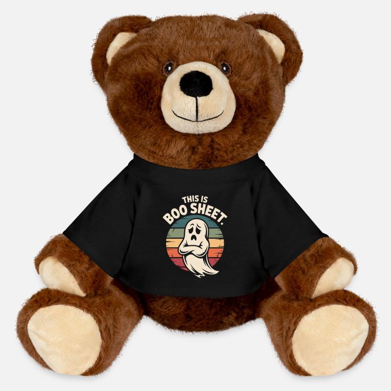 Fantôme Halloween Rétro - Nounours RecycelBär® marron - noir