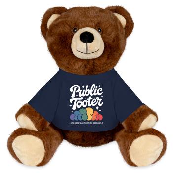 Public Tooter Rainbow Clouds - MiniFeet® RecycelBär® Teddy Bear Brown - french navy - Front