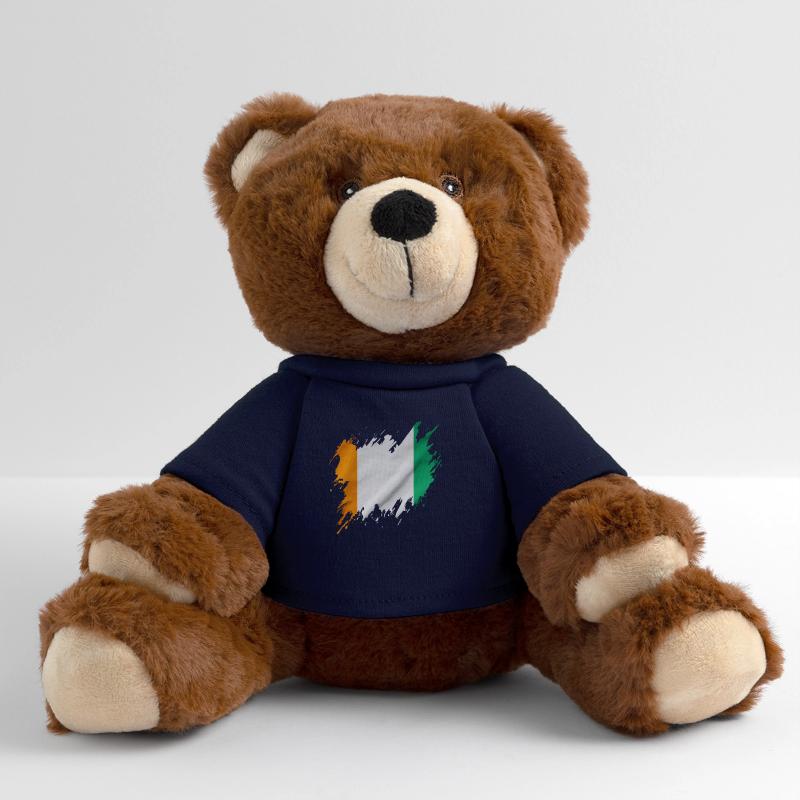 Drapeau de la Côte d’Ivoire dans un style déchiré Nounours RecycelBär® marron